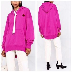 Isabel Marant Etolie Hoodie Sweatshirt Oversize Pink Logo Moline Hooded Euro 36